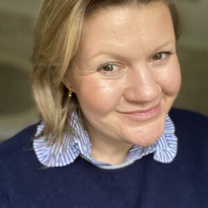 Frilly Collared Shirtie - striped