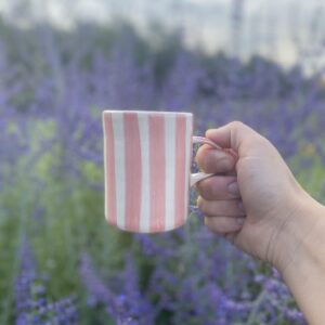 Demi mugs - candy pink stripe