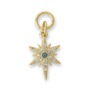North star charm - gold / turquoise