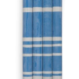 Nankin blue & Gull grey 2 striped dinner candles (box 4)