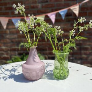 Opaline pink glass vase