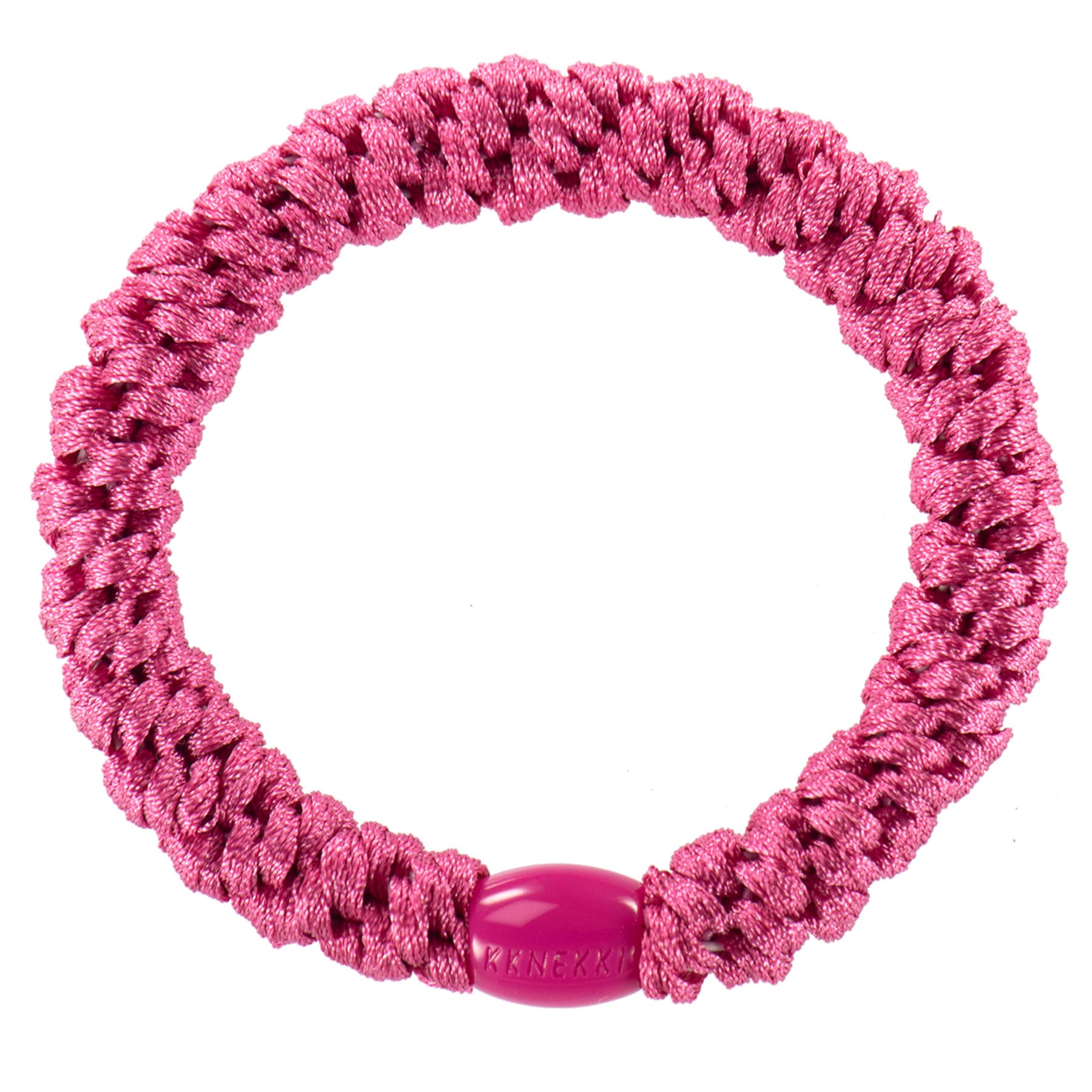 Woven hair bobble - pink glitter