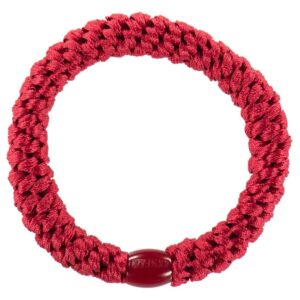 Woven hair bobble - red