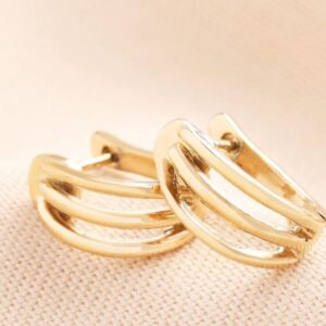 Gold illusion huggie hoop