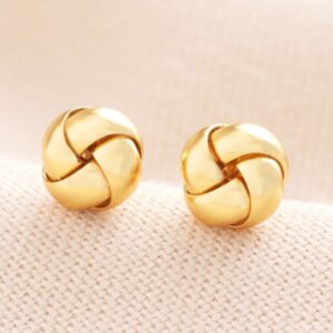 Gold knot stud earrings