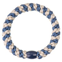 Woven hair bobble -  Navy & ivory stripe