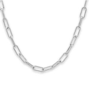 Paper clip necklace - silver