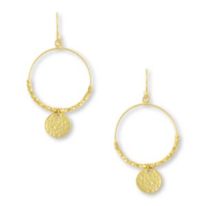 Boho coin hoop earring - gold