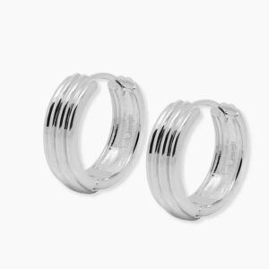 Cigar band chunky hoop - silver