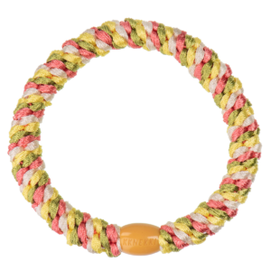 Woven hair bobble - mixed candy stripe