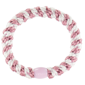 Woven hair bobble - pink stripe
