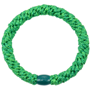 Woven hair bobble - emerald green