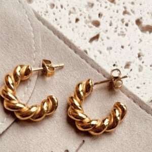 Gold Rope Hoops