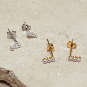 Pearl trio stud  - Gold