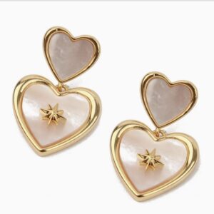 Heart pearl drop earrings