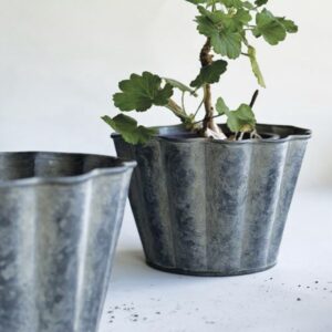 Round scalloped planter