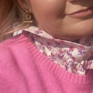 Frilly collar - floral pink & lilac