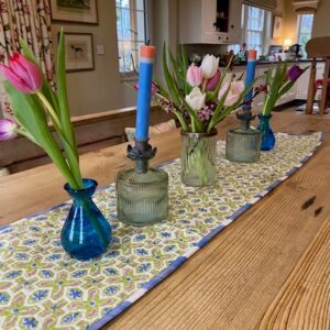 Quilted table runner -blues