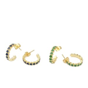 Enamel star hoops - navy