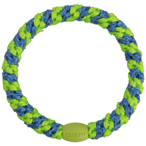 Woven hair bobble - neon yellow mix