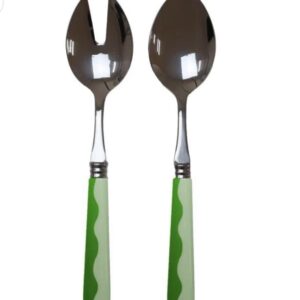 Wave Salad Servers - Leaf & Apple green