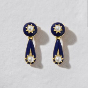 Ultramarine enamel earrings