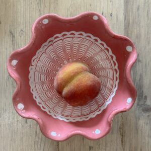 Romanian pottery - fluted bowl - pink