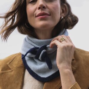 Sophie Scarf - Two tone navy/pale blue