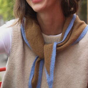 Sophie Scarf - Two tone camel /blue