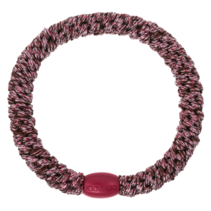Woven hair bobble - Rosewood glitter