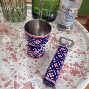 Hand painted jigger - navy blue