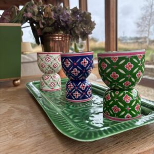 Hand painted jigger - green